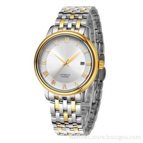 Mechanical Stainless Steel Women's/Men's Watch with Automatic Movement and 37mm Case, Retro